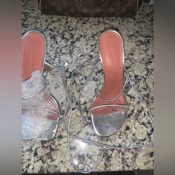 AMINA MUADDI
Tina Leather Embellished Ankle-Wrap Sandals designer luxury $1800 - Picture 4 of 13